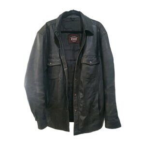 First Classics Jacket Motorcycle Black Leather XXL Snap Front